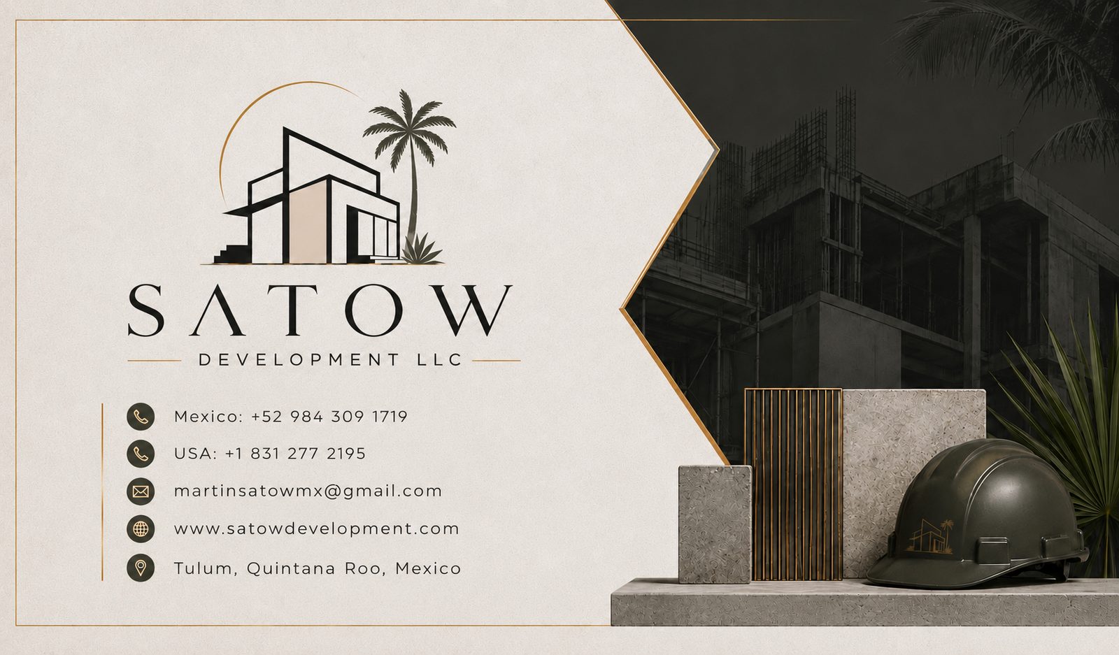 Satow Development LLC business card design