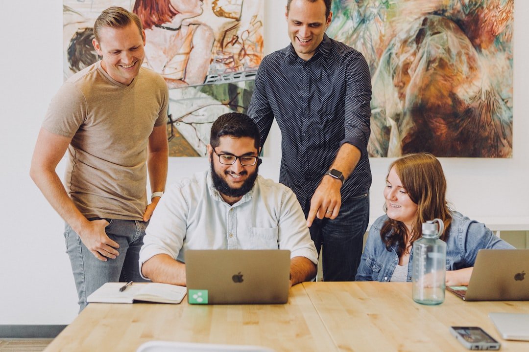 Creative agency team reviewing a digital project